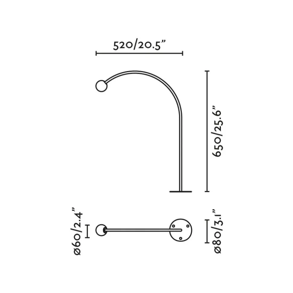 Cuca LED sokkellamp, zwart, roestvrij staal/glas, hoogte 65 cm