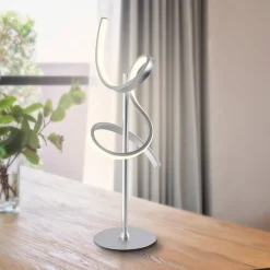 Curls LED tafellamp, zilver, metaal, 53 cm hoog, dimbaar