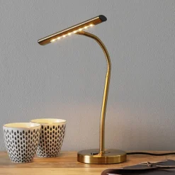 Curtis buigbare LED tafellamp, antiek messing