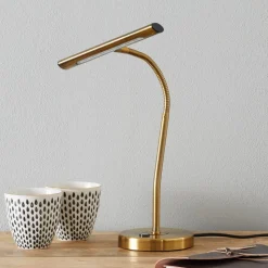 Curtis buigbare LED tafellamp, antiek messing