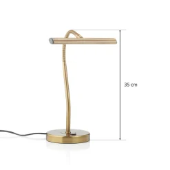 Curtis buigbare LED tafellamp, antiek messing