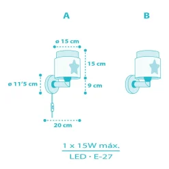 Dalber Baby Dreams wandlamp met stekker, blauw