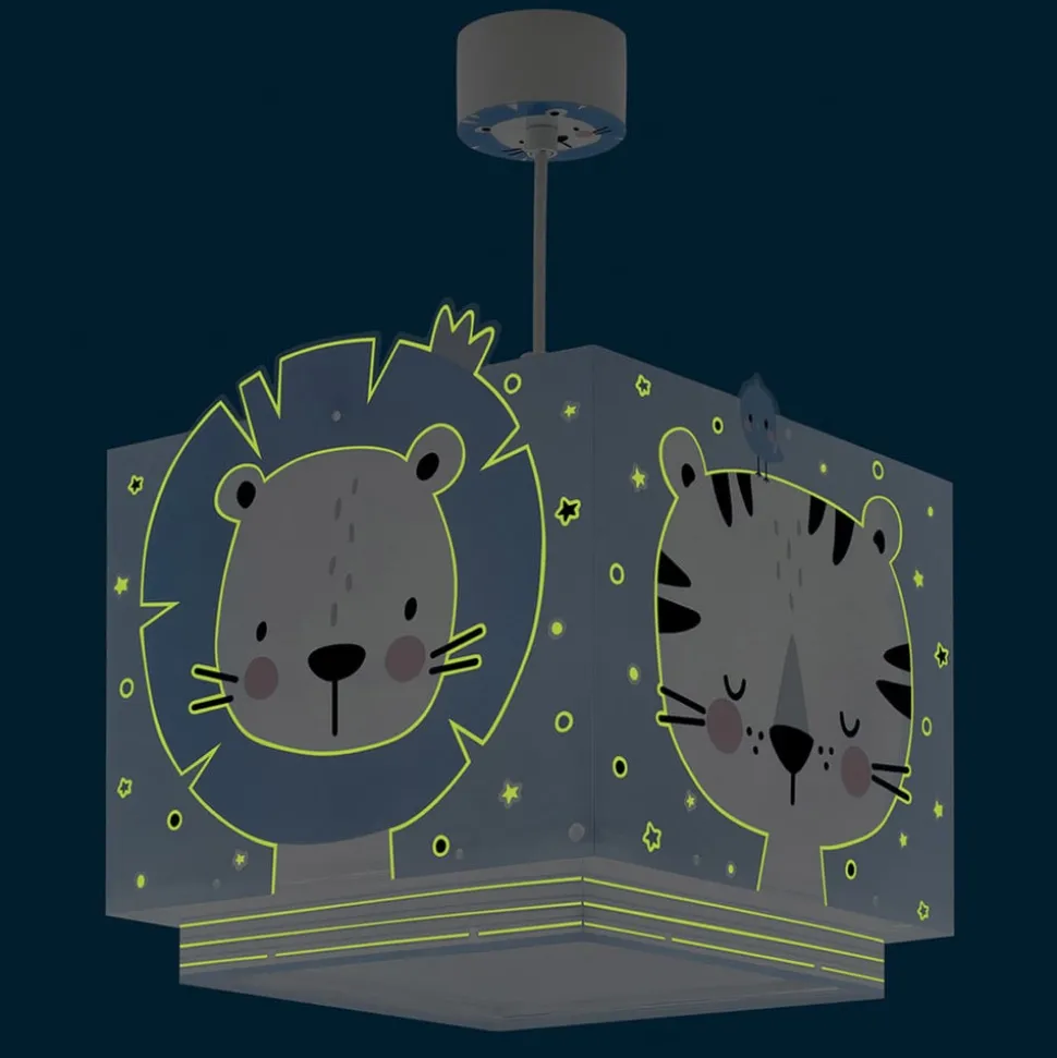 Dalber Baby Jungle kinderkamer hanglamp, blauw