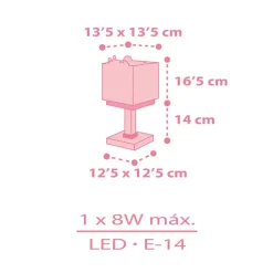 Dalber Baby Jungle kinderkamer-tafellamp, pink