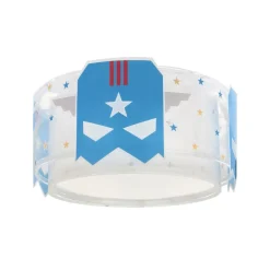 Dalber Blue Hero plafondlamp, wit/blauw, Ø 33 cm