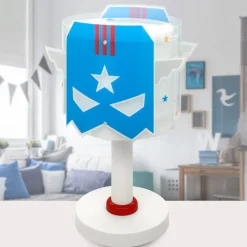 Dalber Blue Hero tafellamp, wit/blauw, hoogte 30 cm