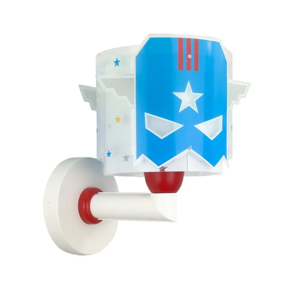 Dalber Blue Hero wandlamp met stekker, wit/blauw