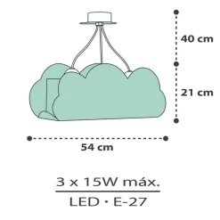Dalber Cloud Green hanglamp in wolkvorm, groen