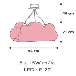 Dalber Cloud pink hanglamp in wolkvorm, pink