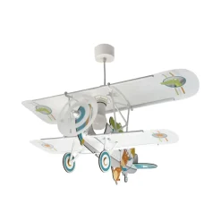 Dalber hanglamp Crocodile Plane, kleurrijk, hout/kunststof