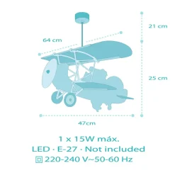 Dalber hanglamp Crocodile Plane, kleurrijk, hout/kunststof
