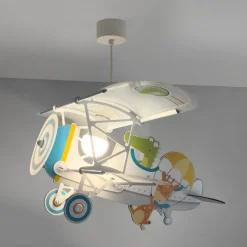 Dalber hanglamp Crocodile Plane, kleurrijk, hout/kunststof