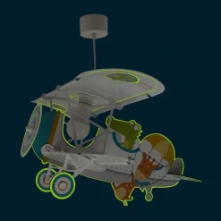 Dalber hanglamp Crocodile Plane, kleurrijk, hout/kunststof