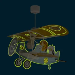 Dalber hanglamp Lion Plane, kleurrijk, hout/kunststof