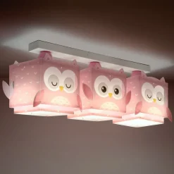 Dalber hanglamp Steenuil, roze, 3-lamps