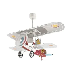 Dalber hanglamp Teddy Plane, kleurrijk, hout/kunststof