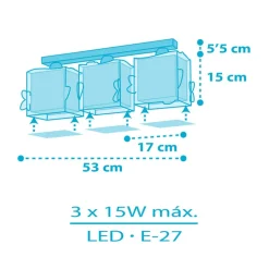 Dalber Little Shark plafondlamp zeemotief 3-lamp