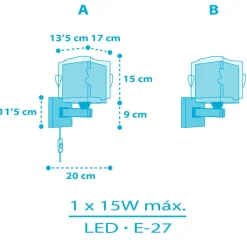 Dalber Little Shark wandlamp met zeemotief
