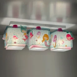 Dalber Mermaids plafondlamp zeemeerminnen 3-lamps