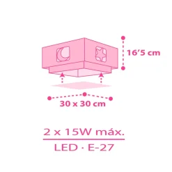 Dalber Moonlight kinderen-plafondlamp 1-lamp pink