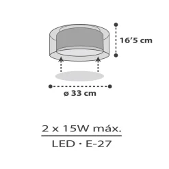 Dalber plafondlamp Cloud Grey, Ø 33 cm, grijs