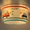 Dalber Police plafondlamp, blauw/wit, Ø 33 cm