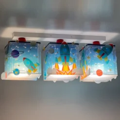 Dalber Rocket plafondlamp 3-lamps voor kinderen