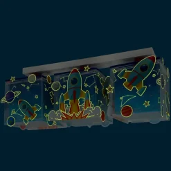 Dalber Rocket plafondlamp 3-lamps voor kinderen