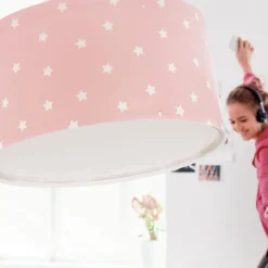 Dalber Star Light plafondlamp voor kinderen roze