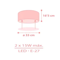 Dalber Star Light plafondlamp voor kinderen roze