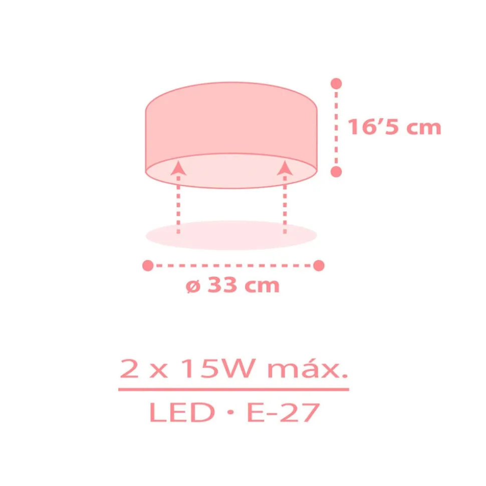 Dalber Star Light plafondlamp voor kinderen roze