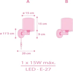 Dalber Unicorns kinder-wandlamp met eenhoornmotief