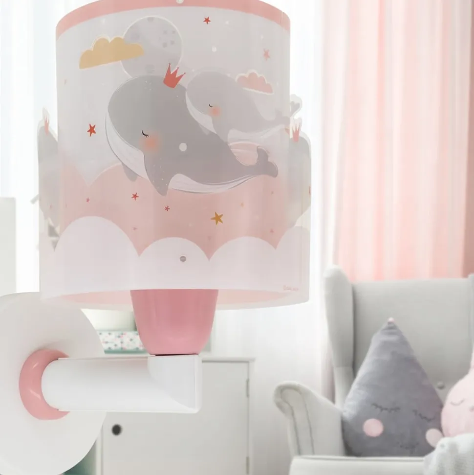 Dalber Whale Dreams wandlamp, pink
