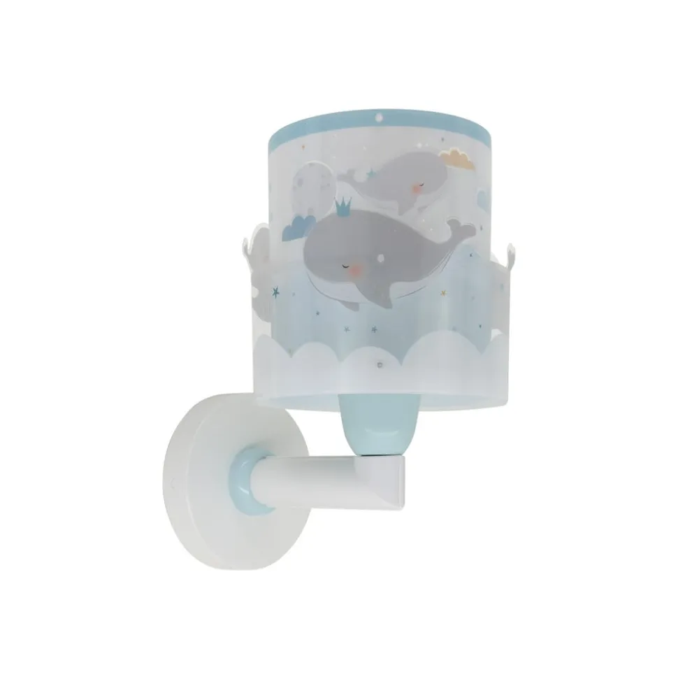 Dalber Whale Dreams wandlamp, blauw