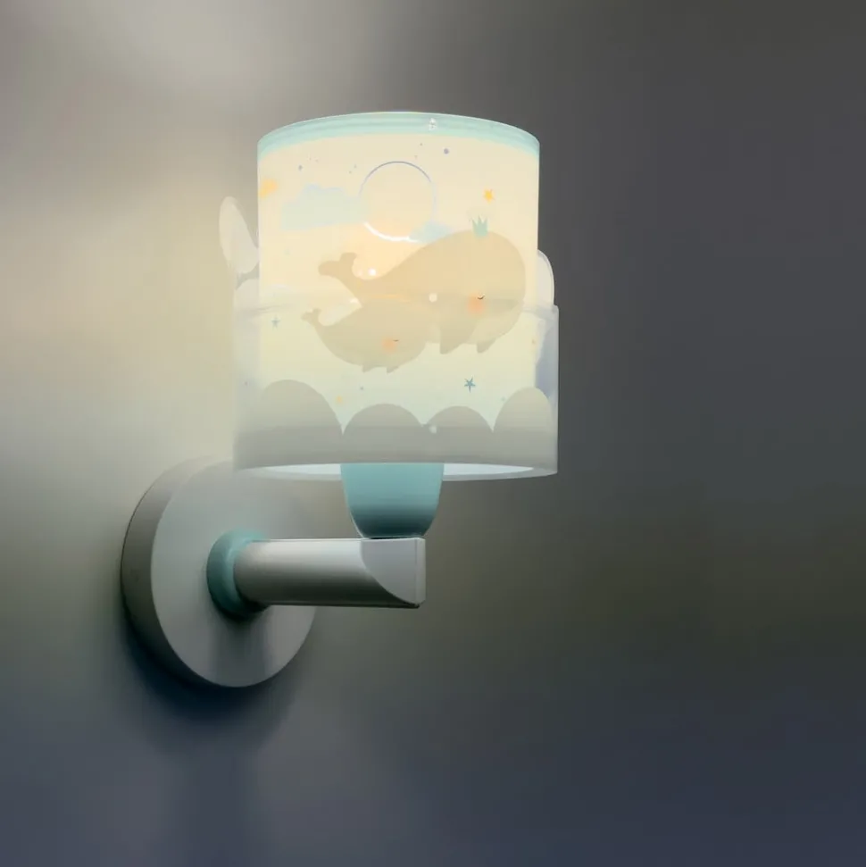 Dalber Whale Dreams wandlamp, blauw
