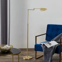 Danuta verstelbare LED vloerlamp, mat messing