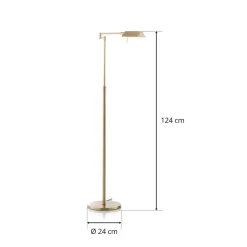 Danuta verstelbare LED vloerlamp, mat messing