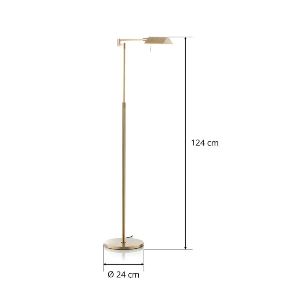 Danuta verstelbare LED vloerlamp, mat messing