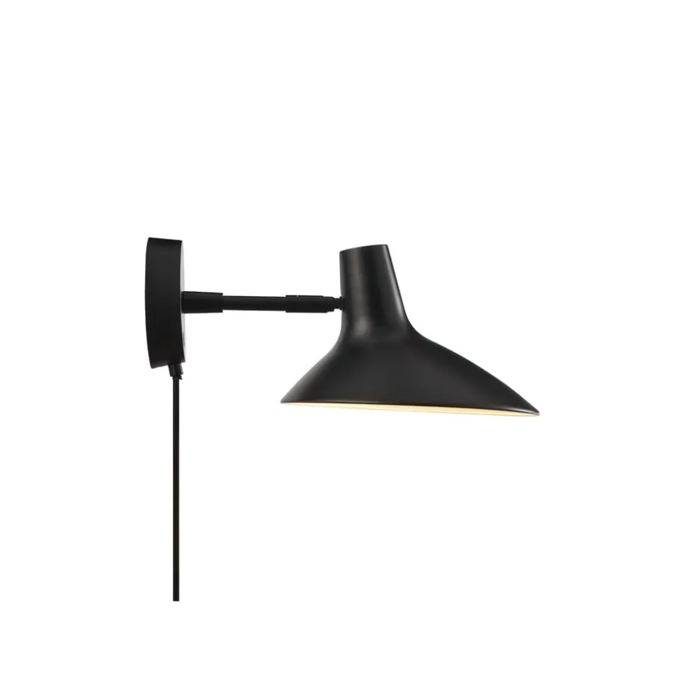 Darci korte wandlamp, projectie 33,5 cm, zwart