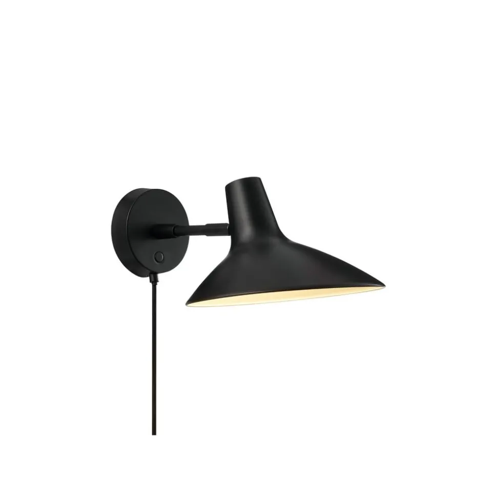 Darci korte wandlamp, projectie 33,5 cm, zwart