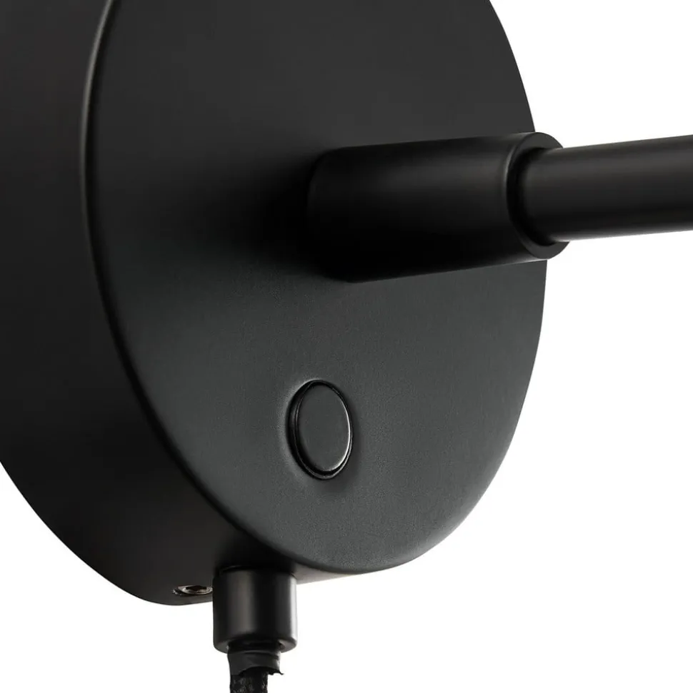 Darci korte wandlamp, projectie 33,5 cm, zwart