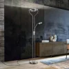 Davos LED vloerlamp, nikkelkleurig, hoogte 180 cm, 2-lamps, CCT