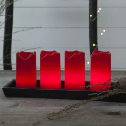 4-de set - Candle LED kaarsen, rood