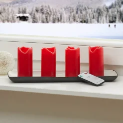 4-de set - Candle LED kaarsen, rood