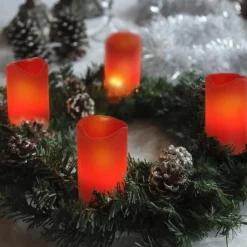 4-de set - Candle LED kaarsen, rood