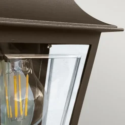 Deco Lane buitenwandlamp, brons, lantaarn, aluminium, IP44