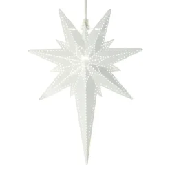 Decoratie ster Betlehem van metaal, wit