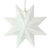 Decoratie ster Classic van metaal, wit