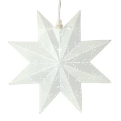 Decoratie ster Classic van metaal, wit