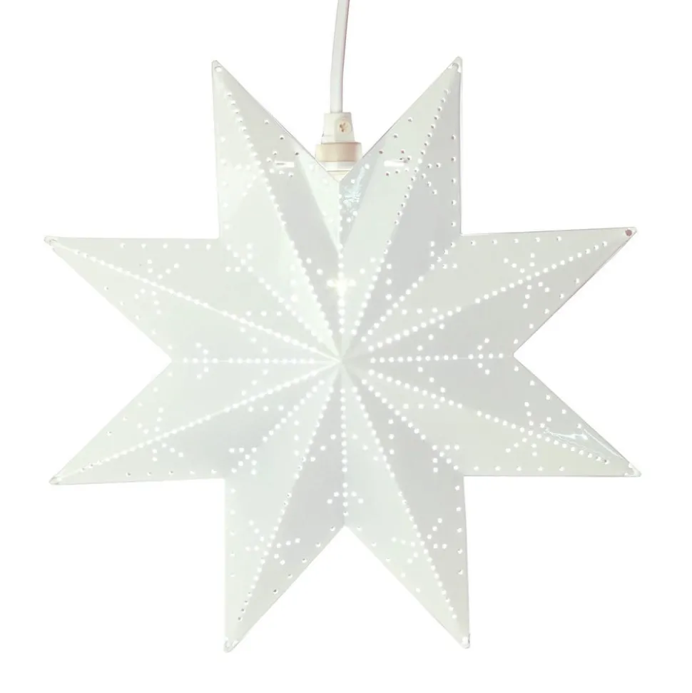 Decoratie ster Classic van metaal, wit